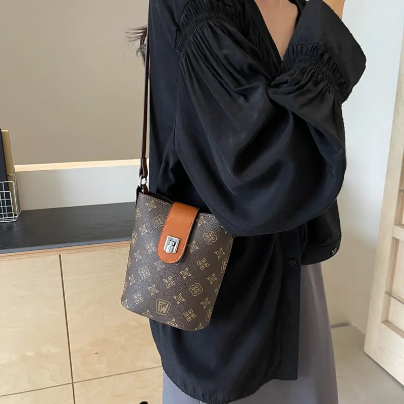 Brown Monogram Crossbody Bag for Women