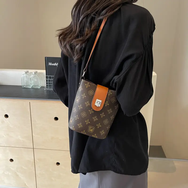 Brown Monogram Crossbody Bag for Women