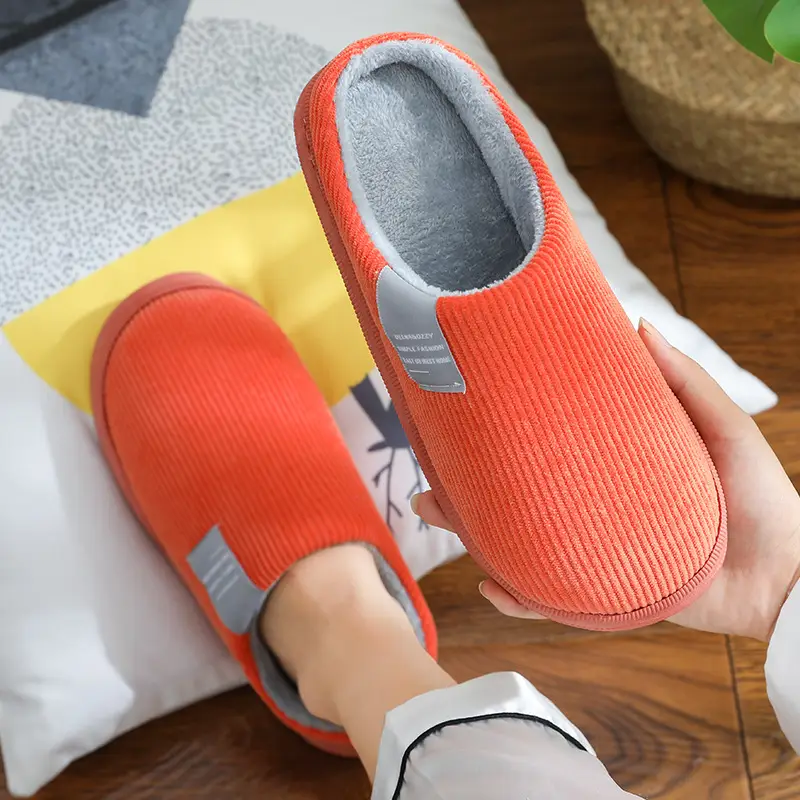 Cotton Slippers 2025 New Thickened Couple Autumn and Winter Home Warm Non-Slip Thick-Soled Maternity Shoes Cotton Shoes for Women