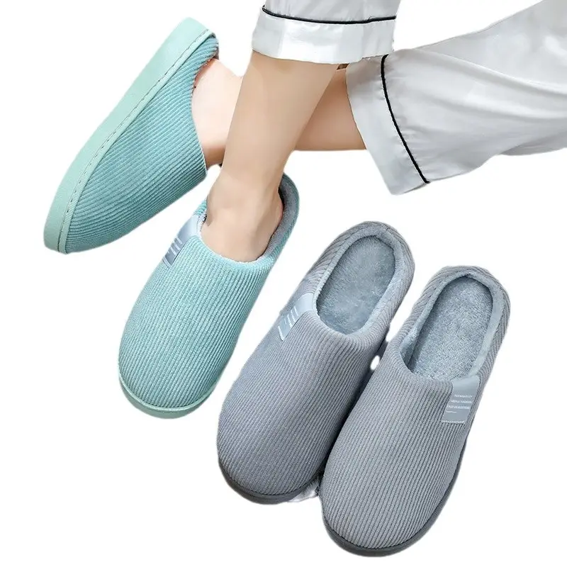 Cotton Slippers 2025 New Thickened Couple Autumn and Winter Home Warm Non-Slip Thick-Soled Maternity Shoes Cotton Shoes for Women