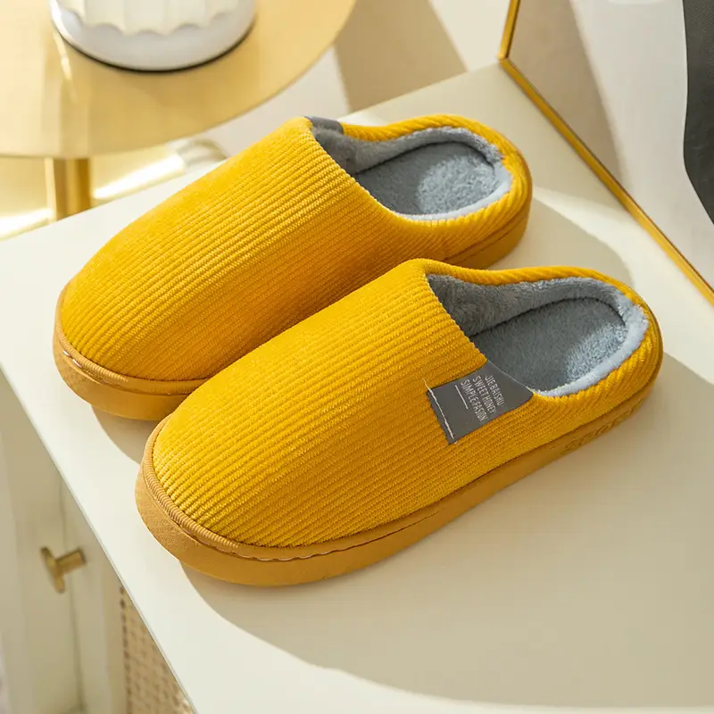 Cotton Slippers 2025 New Thickened Couple Autumn and Winter Home Warm Non-Slip Thick-Soled Maternity Shoes Cotton Shoes for Women