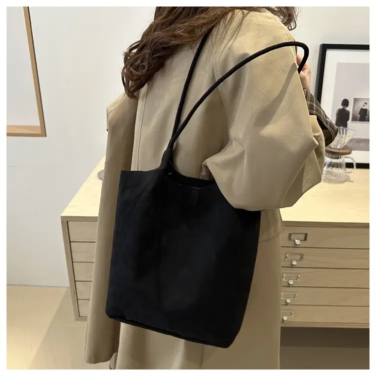 Women's Brown Bucket Bag & Zipper Pouch Set — feature 17
