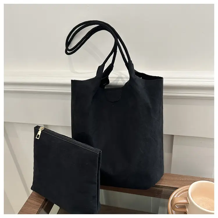 Women's Brown Bucket Bag & Zipper Pouch Set — feature 20
