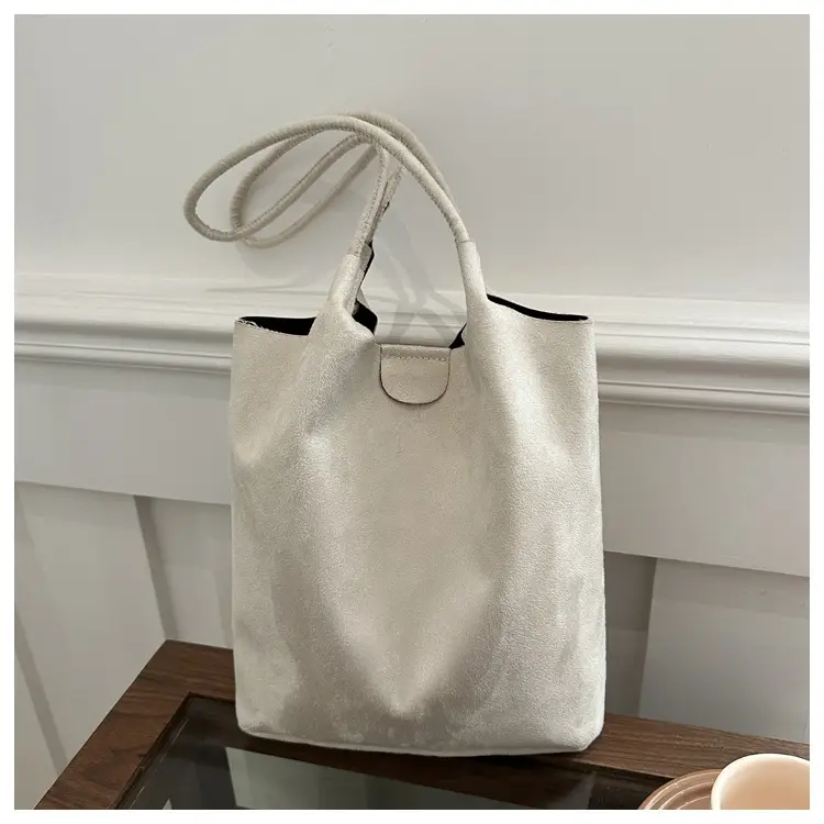 Women's Brown Bucket Bag & Zipper Pouch Set — feature 23