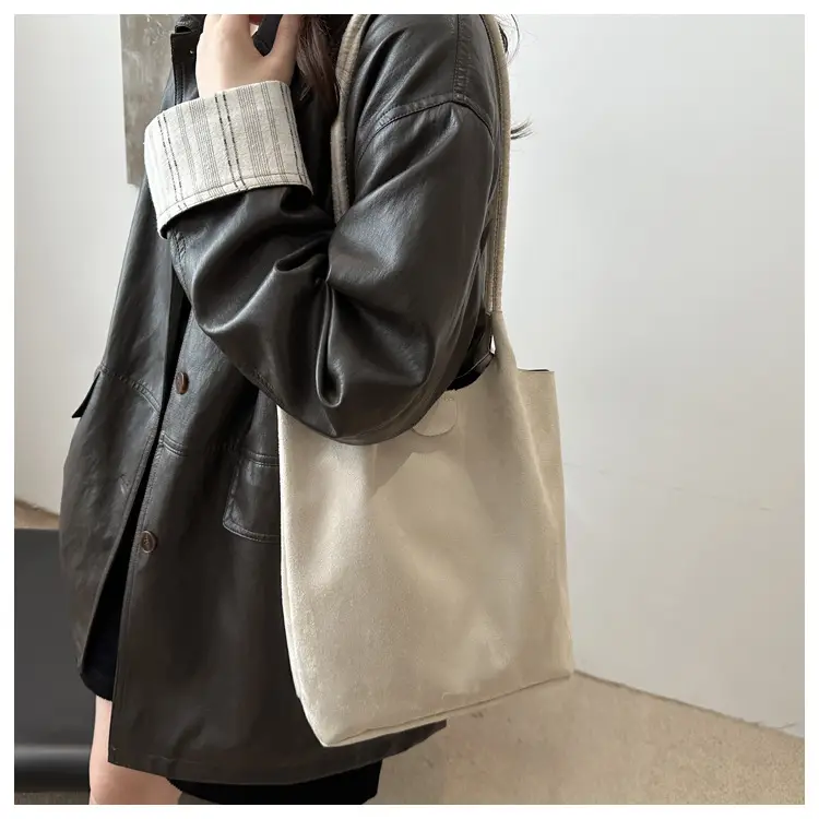 Women's Brown Bucket Bag & Zipper Pouch Set — feature 9