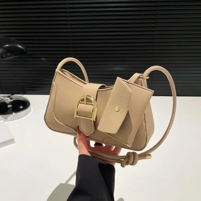 Crescent Underarm Bag 2024 Winter New Women's Beige - Image 8