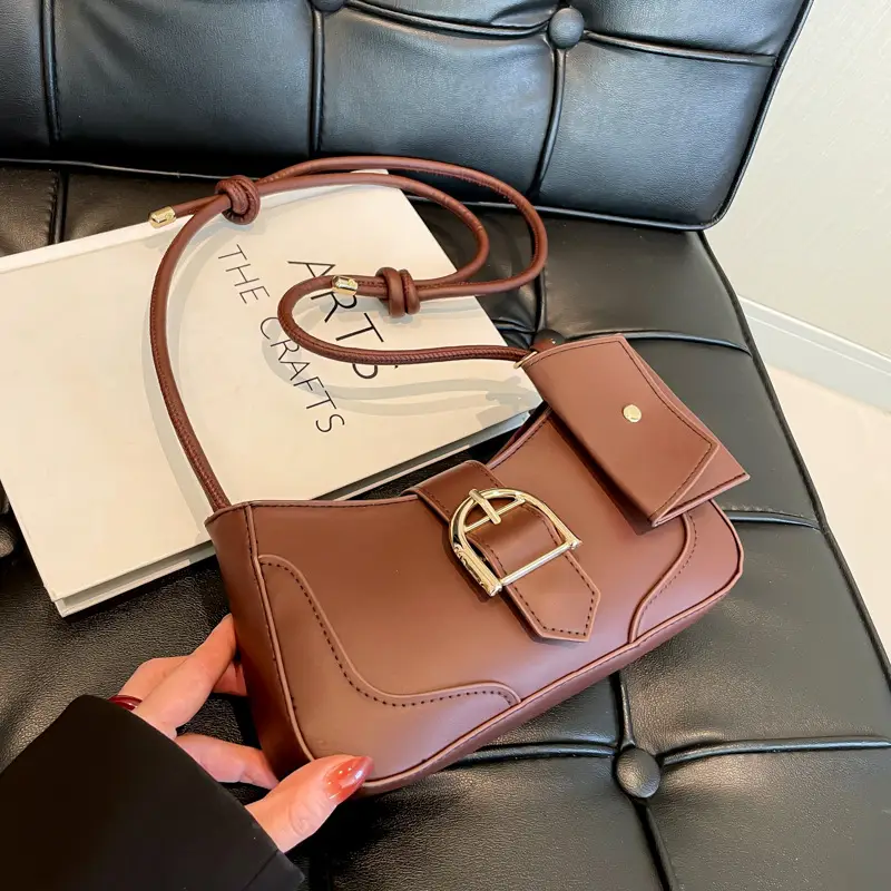 Crescent Underarm Bag 2024 Winter New Women's Beige - Image 9