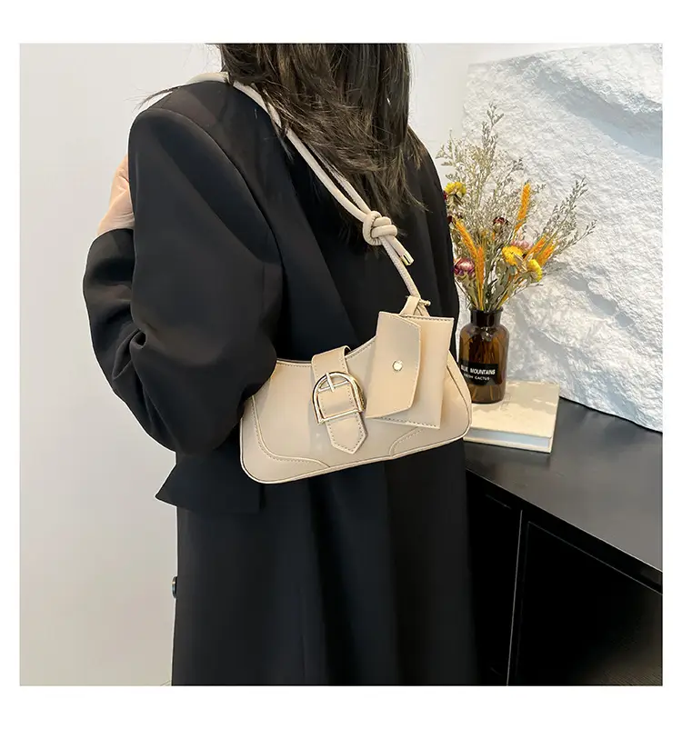 Crescent Underarm Bag 2024 Winter New Women's Beige — feature 12