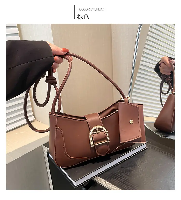 Crescent Underarm Bag 2024 Winter New Women's Beige — feature 22