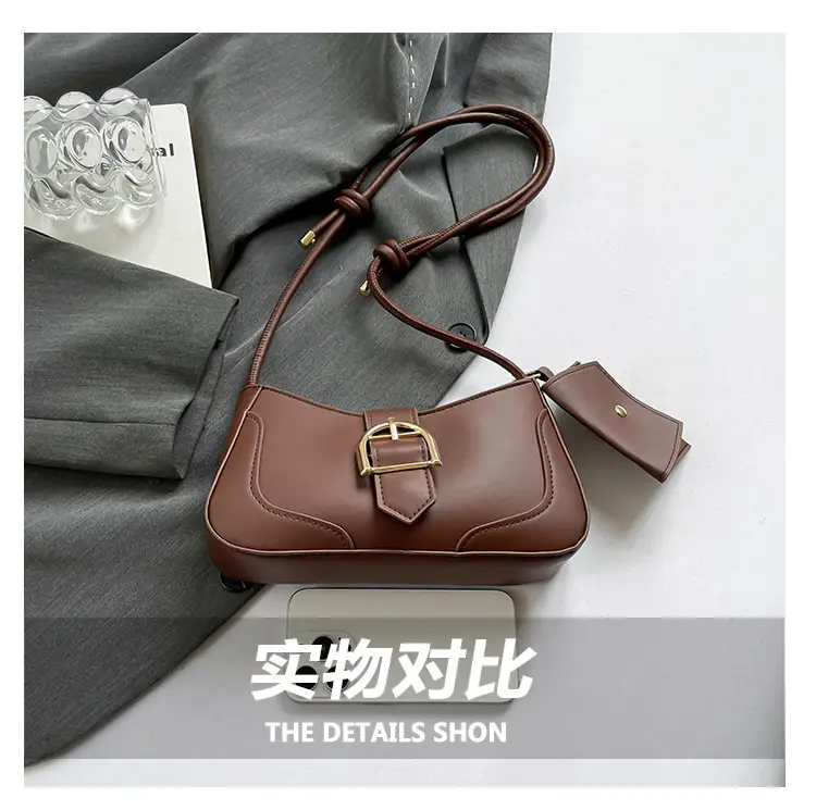 Crescent Underarm Bag 2024 Winter New Women's Beige — feature 5