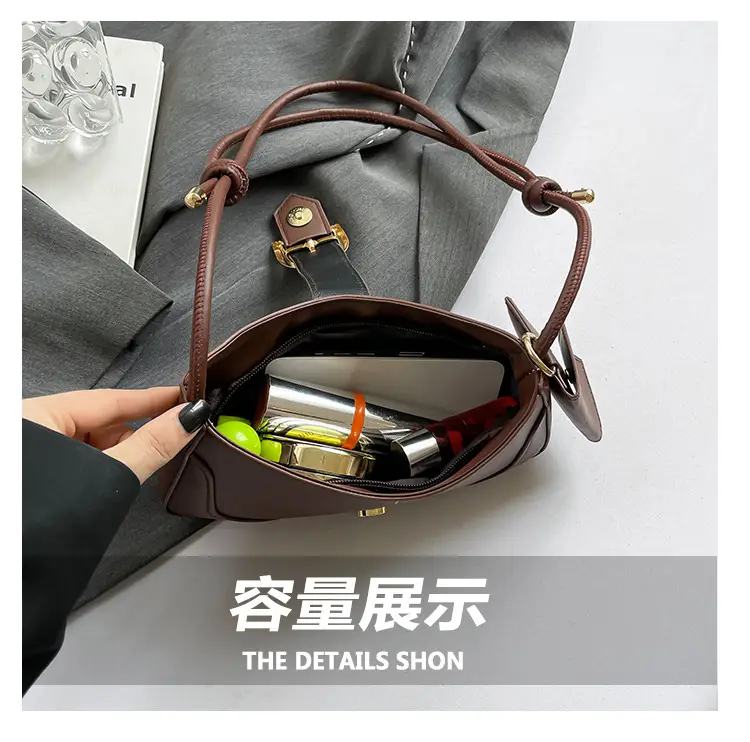 Crescent Underarm Bag 2024 Winter New Women's Beige — feature 6