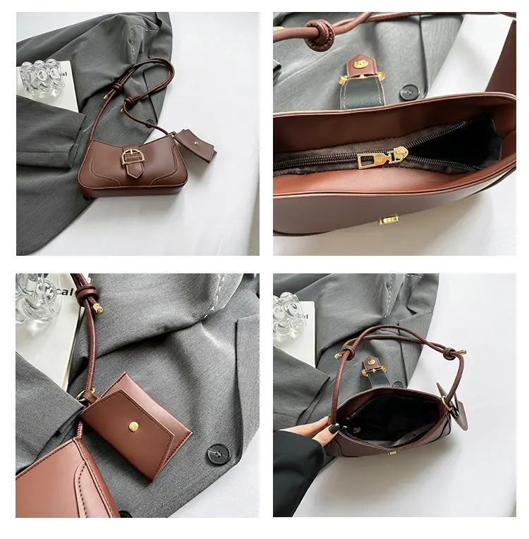 Crescent Underarm Bag 2024 Winter New Women's Beige — feature 7
