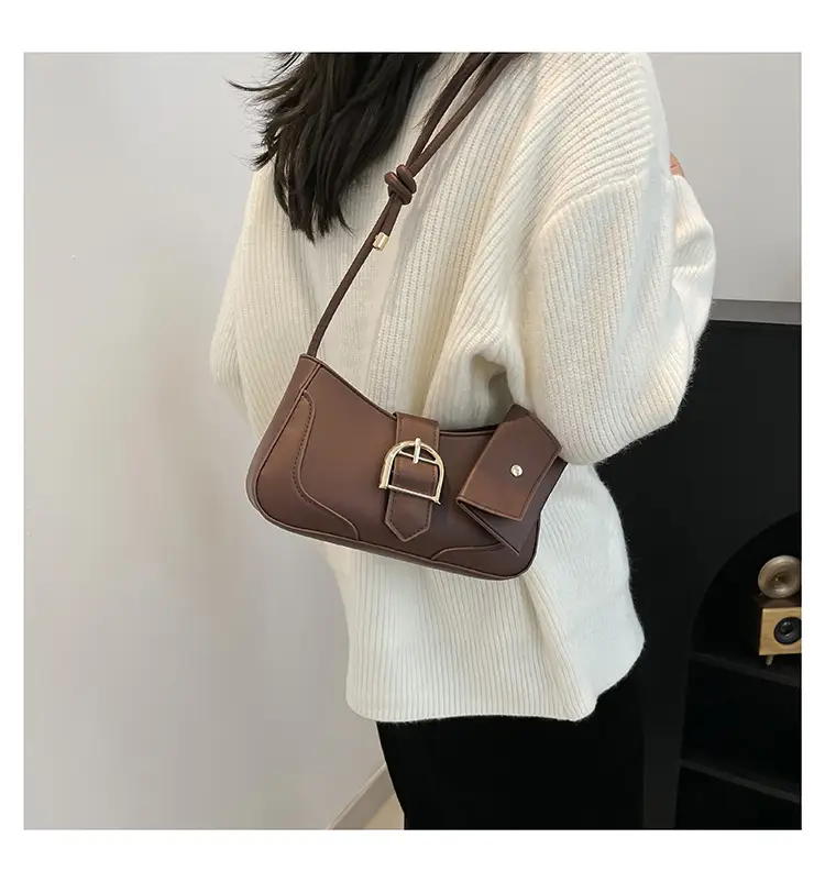 Crescent Underarm Bag 2024 Winter New Women's Beige — feature 8