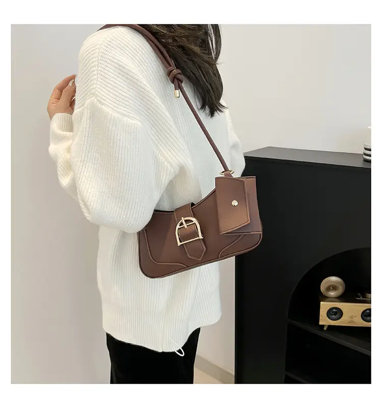 Crescent Underarm Bag 2024 Winter New Women's Beige — feature 9