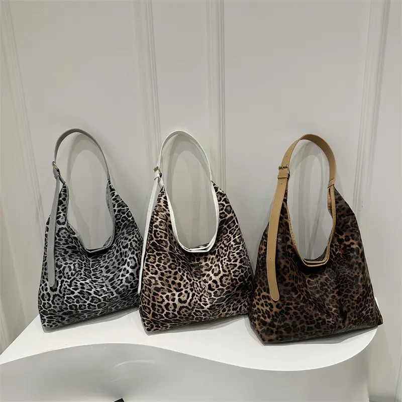 Leopard Print Women's Shoulder Tote Bag 2024 Winter - Image 7