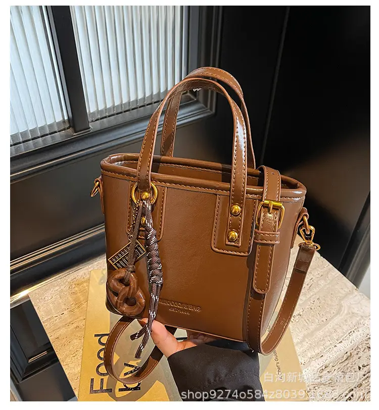 2026 Women's Square Brown Handbag with Chain Strap — feature 1