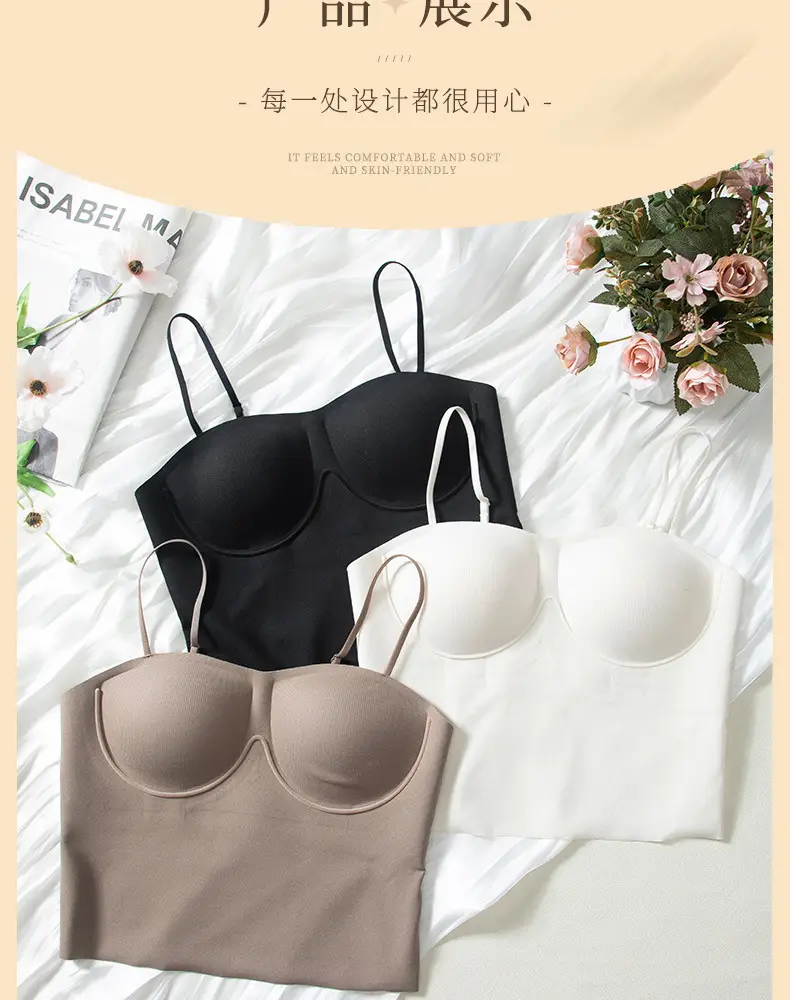 Seamless Strapless Bra with Padding & Anti-Exposure Design — feature 15