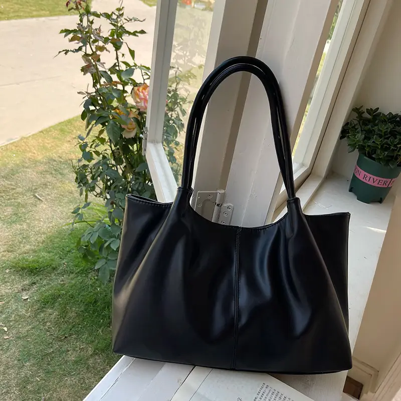Black Large Capacity Tote Bag for Women 2025 - Image 2