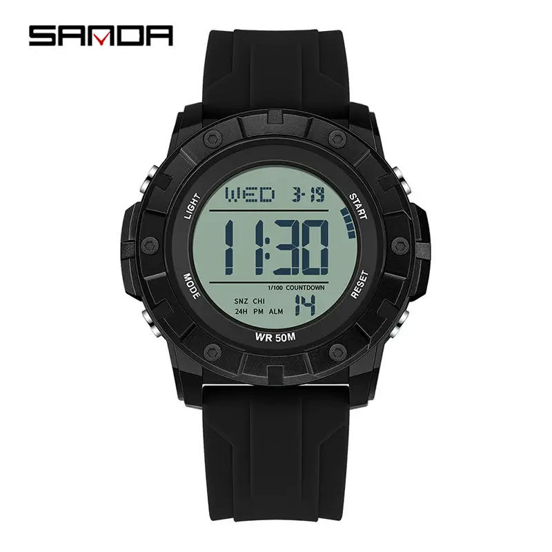 Sanda Waterproof Multi-Function Digital Watch Orange 2023