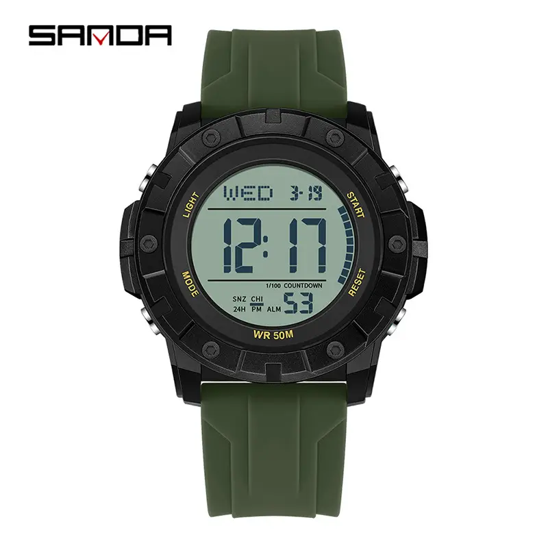 Sanda Waterproof Multi-Function Digital Watch Orange 2023