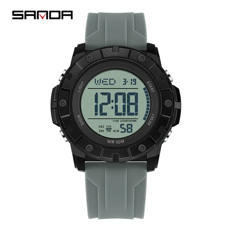 Sanda Waterproof Multi-Function Digital Watch Orange 2023