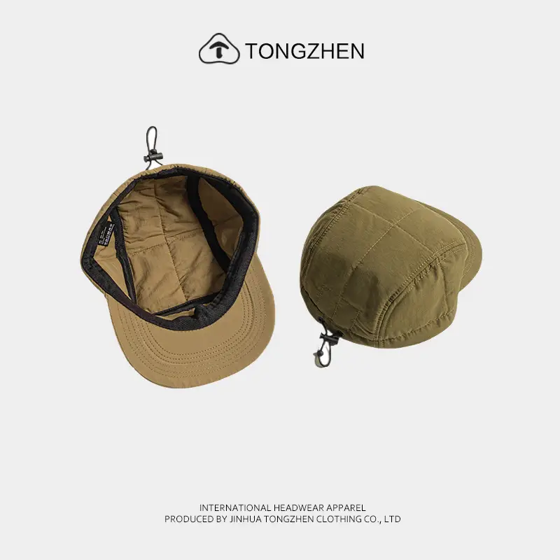Japanese Men's Cotton Baseball Cap Tan 5-Beads - Image 5
