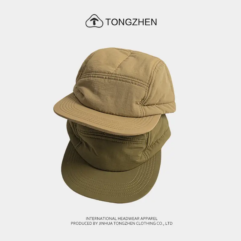 Japanese Men's Cotton Baseball Cap Tan 5-Beads — feature 2