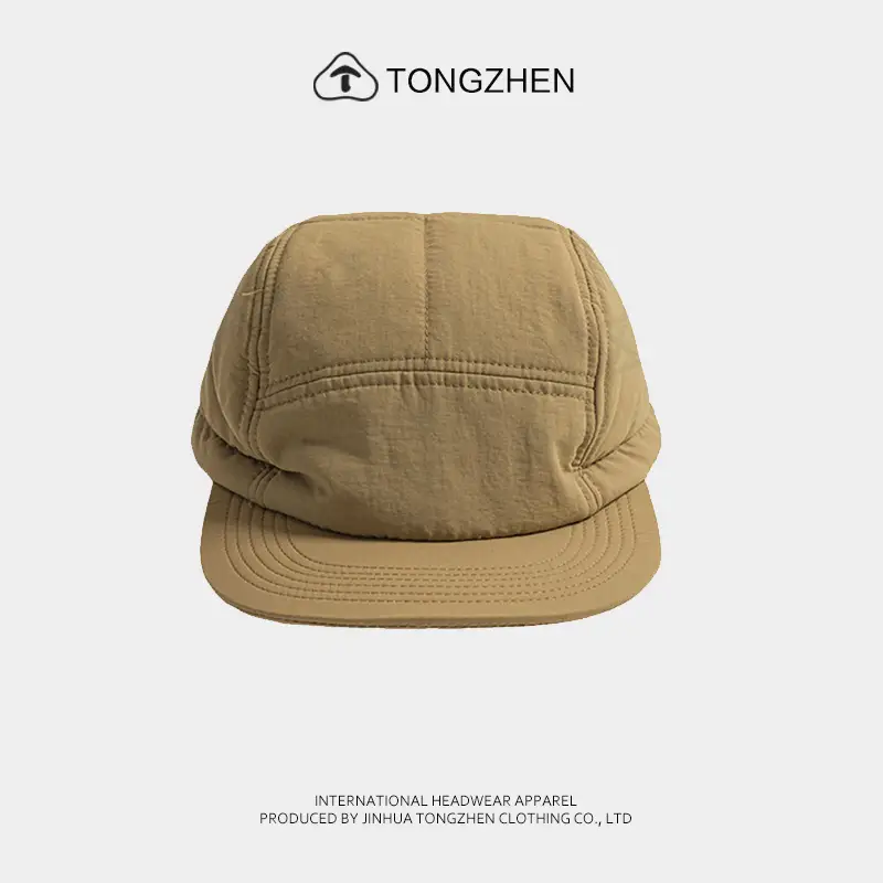 Japanese Men's Cotton Baseball Cap Tan 5-Beads — feature 4