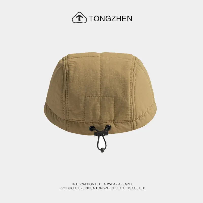 Japanese Men's Cotton Baseball Cap Tan 5-Beads — feature 6