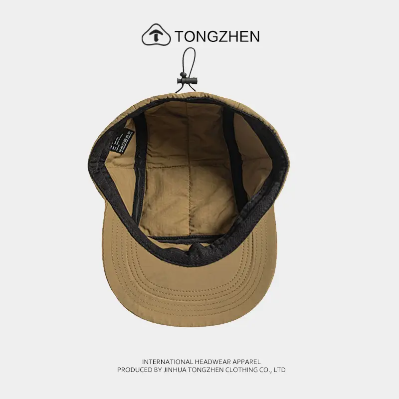 Japanese Men's Cotton Baseball Cap Tan 5-Beads — feature 7
