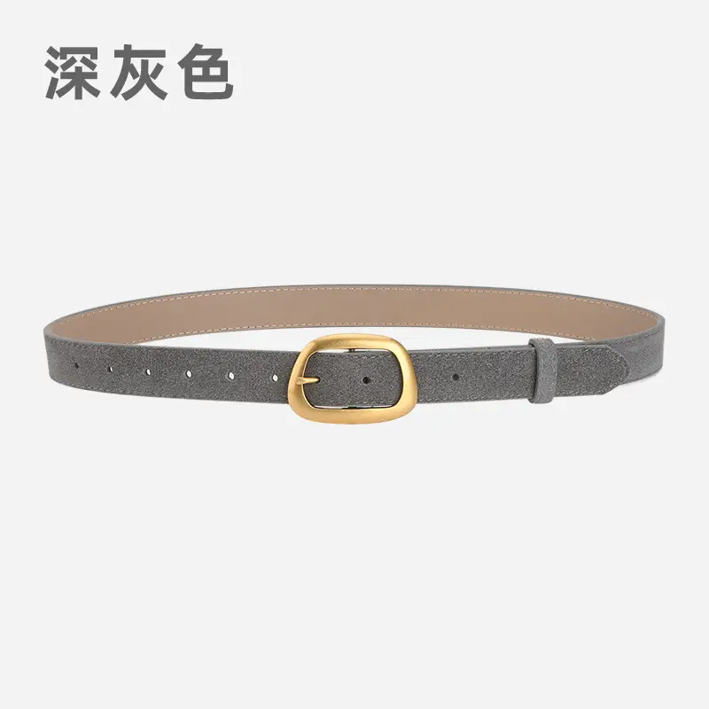Women's Pin Buckle Cowhide Belt Frosted All-Match Jeans - Image 10