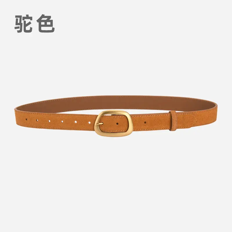 Women's Pin Buckle Cowhide Belt Frosted All-Match Jeans - Image 12