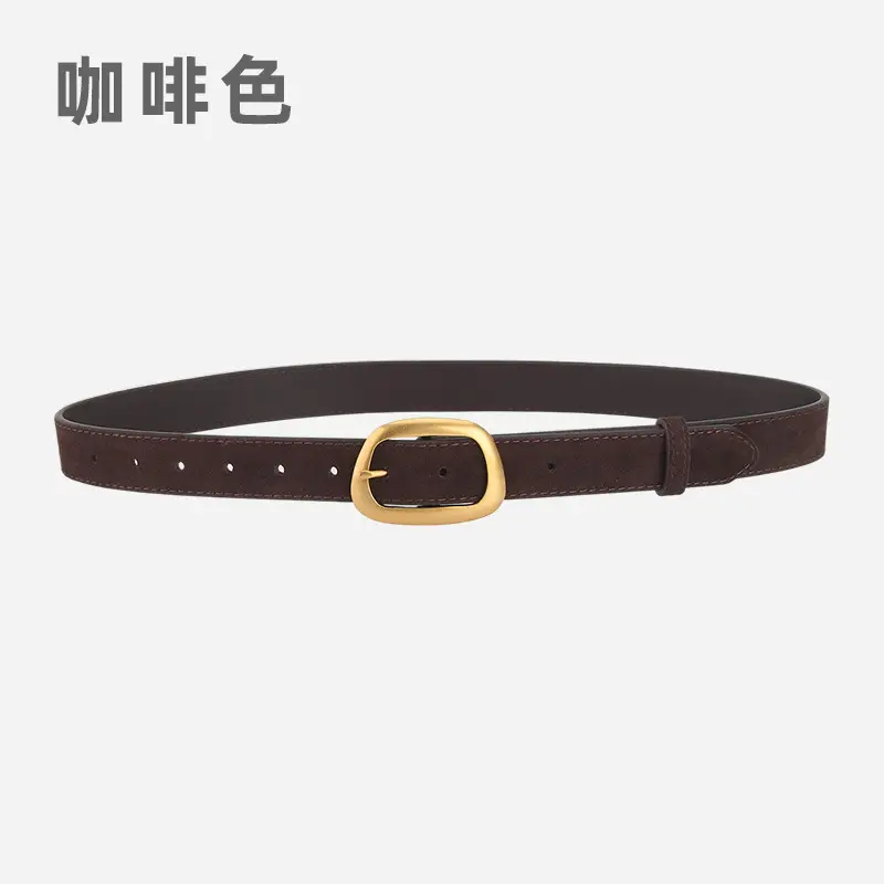 Women's Pin Buckle Cowhide Belt Frosted All-Match Jeans - Image 6