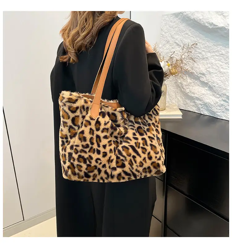 Leopard Print Plush Tote Bag Women 2024 New Arrival — feature 20