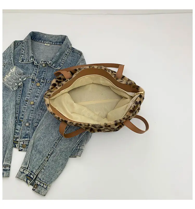 Leopard Print Plush Tote Bag Women 2024 New Arrival — feature 29