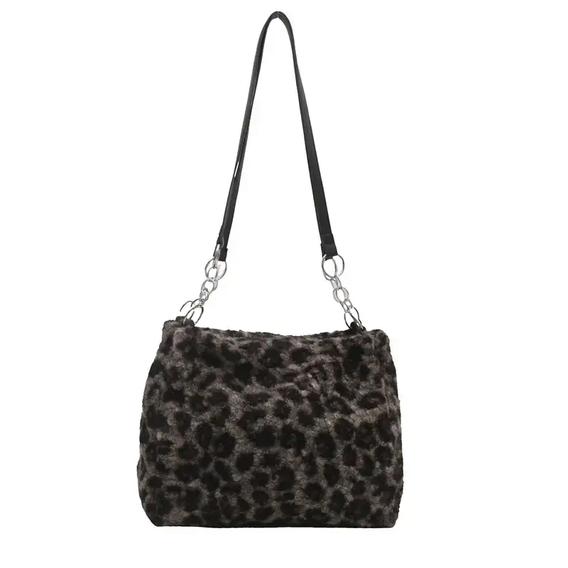 Women Leopard Print Shoulder Bag Large Capacity 2024 Winter - Image 8