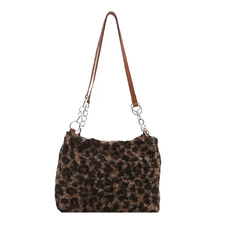 Women Leopard Print Shoulder Bag Large Capacity 2024 Winter - Image 2