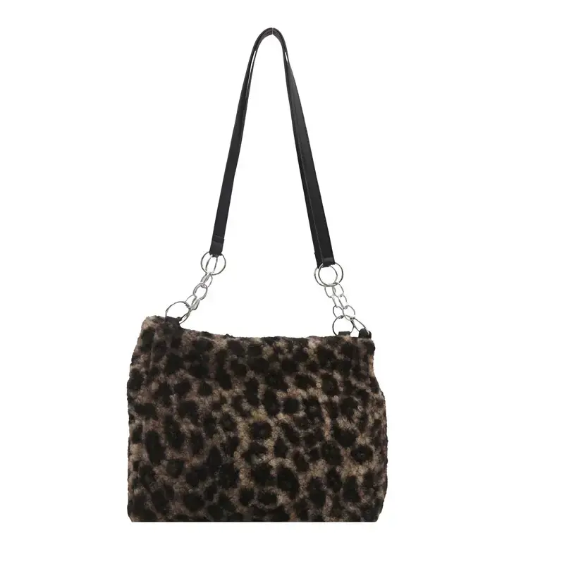 Women Leopard Print Shoulder Bag Large Capacity 2024 Winter - Image 3