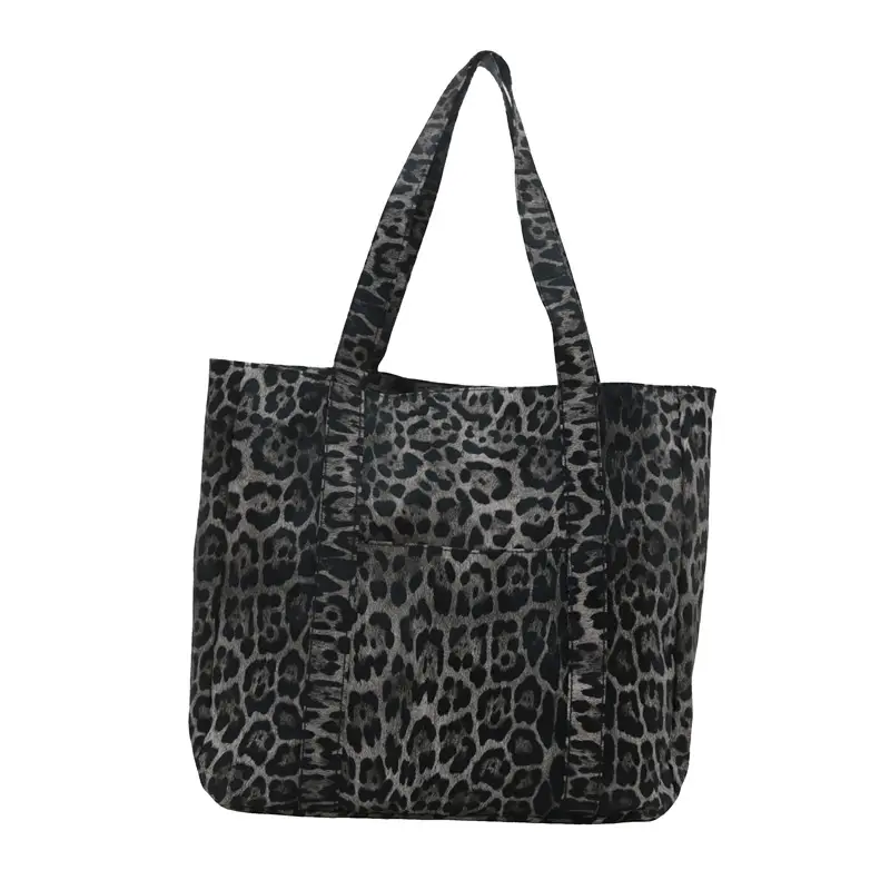 Leopard Print Women's Large Tote Bag with Handles