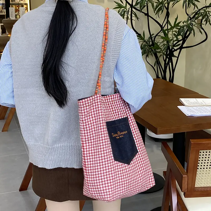 American Retro Denim Shoulder Bag Large Capacity Dual-Use Tote - Image 4