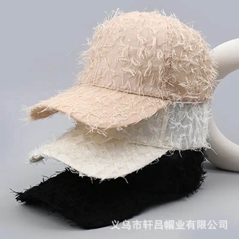 Winter Fleece Baseball Cap Men Women Black Tassel 29cm