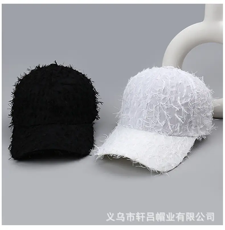 Winter Fleece Baseball Cap Men Women Black Tassel 29cm — feature 36