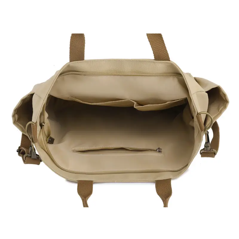 Black Canvas Shoulder Bag for Women Large Capacity Travel Bag - Image 7