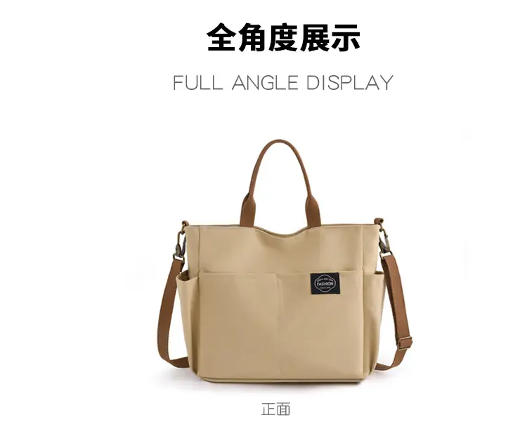 Black Canvas Shoulder Bag for Women Large Capacity Travel Bag — feature 17