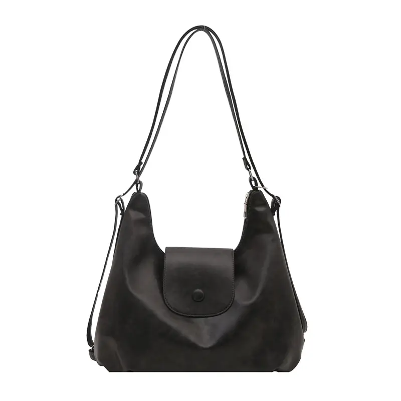 Retro Black Crossbody Bag with Doll Keychain 2024 - Image 2
