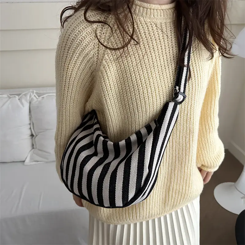 Striped Shoulder Bag for Women 2024 Winter New - Image 5
