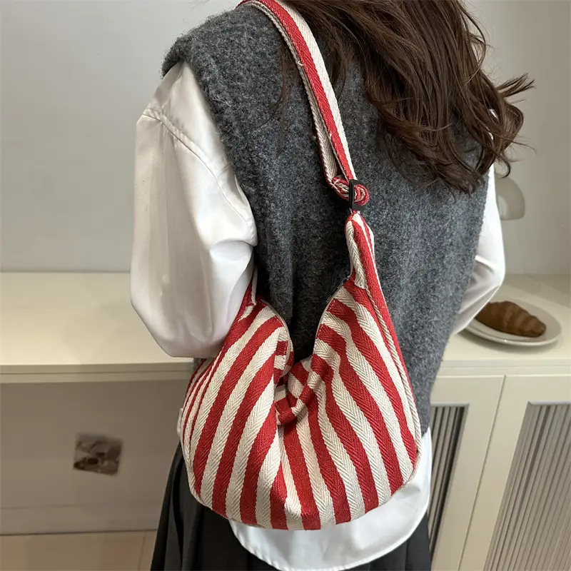 Striped Shoulder Bag for Women 2024 Winter New - Image 6