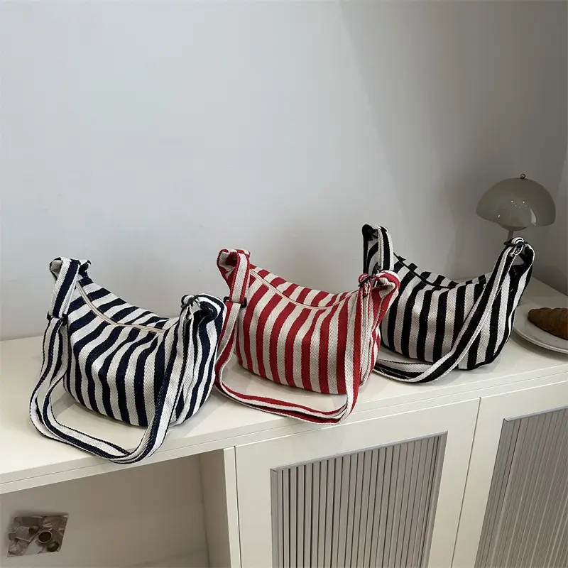 Striped Shoulder Bag for Women 2024 Winter New - Image 7