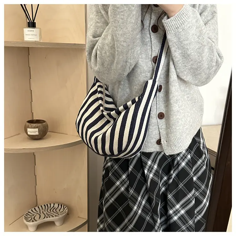 Striped Shoulder Bag for Women 2024 Winter New — feature 12