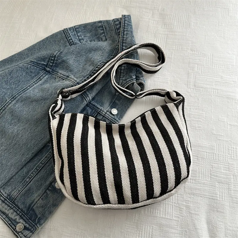 Striped Shoulder Bag for Women 2024 Winter New - Image 2